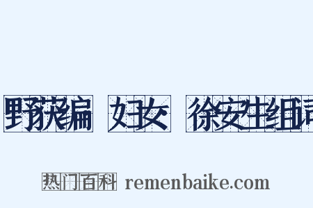 野获编·妇女·徐安生组词是什么意思的图片